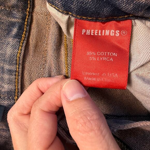 PHEELINGS Paint Splatter Distressed Skinny Jeans Colorful Artsy Denim Size 28 - Picture 5 of 12